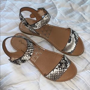 snakeskin sandals